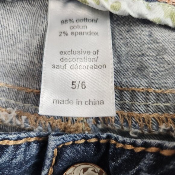 Y2K Women's Denim Micro Mini Shorts Size 5/6 Festival Booty Low Rise Embellished - Picture 4 of 10